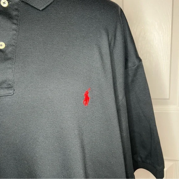 Polo by Ralph Lauren Black Short Sleeve Polo Shirt 2XB Red Pony - Picture 2 of 5